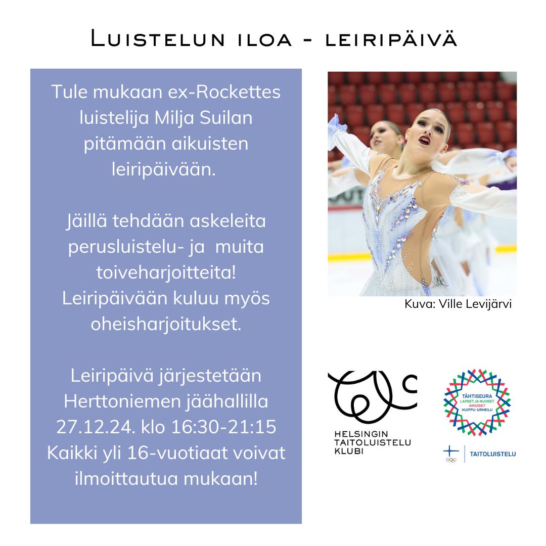 You are currently viewing Tehopäiviä luistelun lopettaneille sekä aikuisluistelijoille!